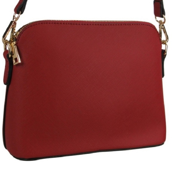Structured Crossbody Purse,  Removable Strap - RED - Picture 2 of 7